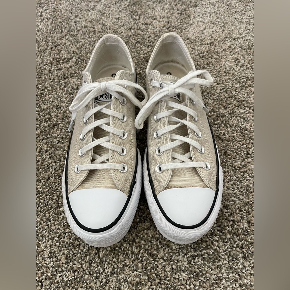Women’s Converse Chuck Taylor All Star Metallic Low Top Platform Sneakers Sz 9 - Picture 3 of 11
